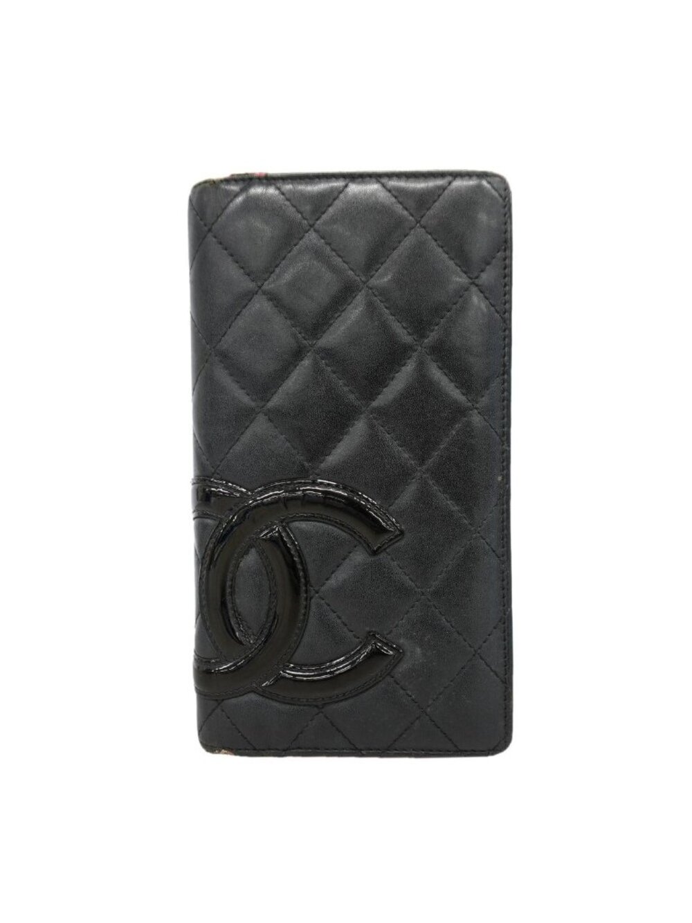 Chanel Wallet Cambon Lambskin Black Silver